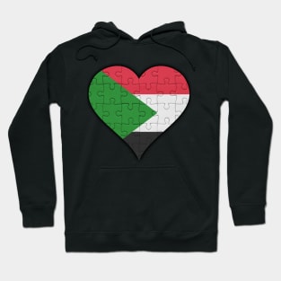 Sudanese Jigsaw Puzzle Heart Design - Gift for Sudanese With Sudan Roots Hoodie